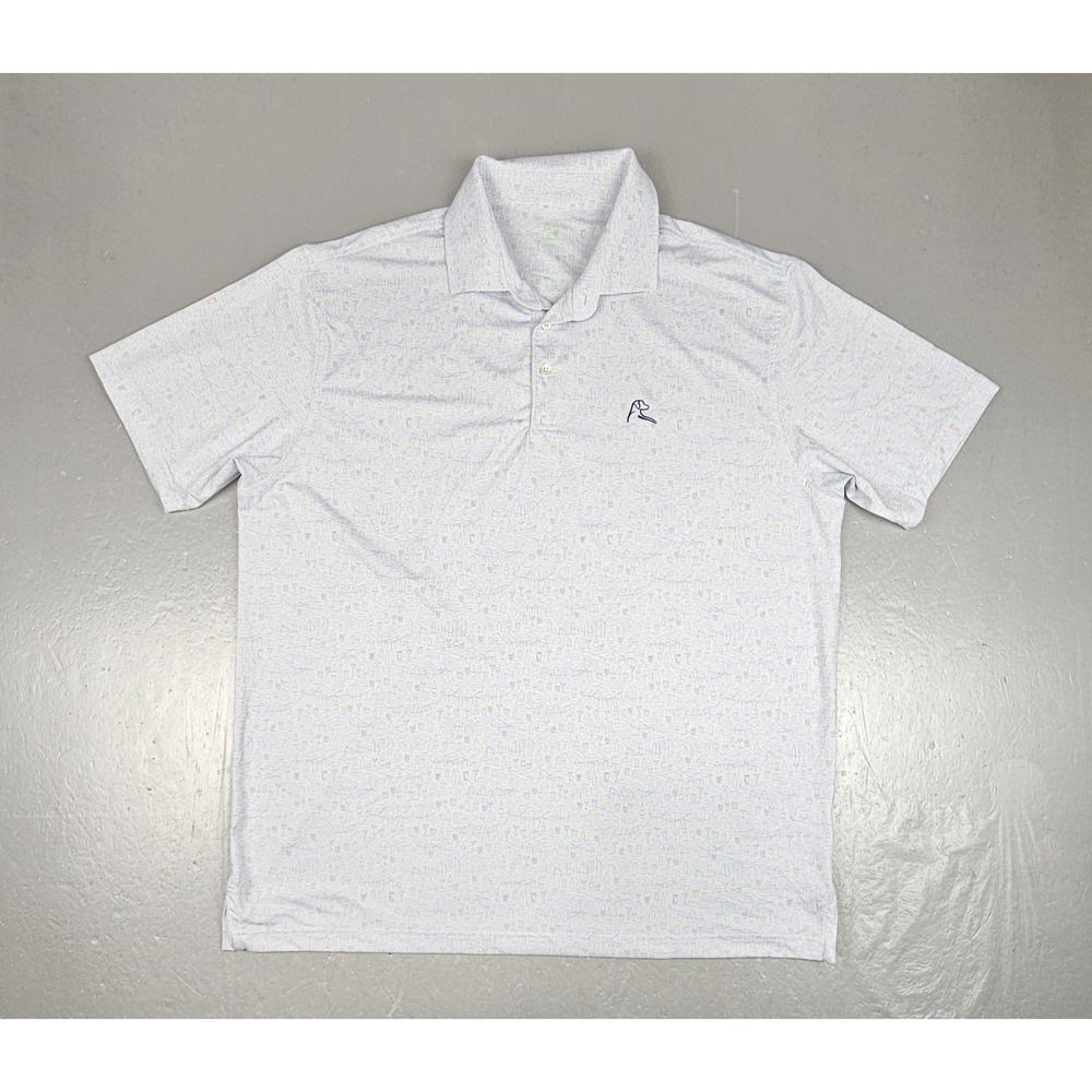 Rhoback Golf Polo Shirt Mens XL Happy Hour Drinks AOP Performance Stretch